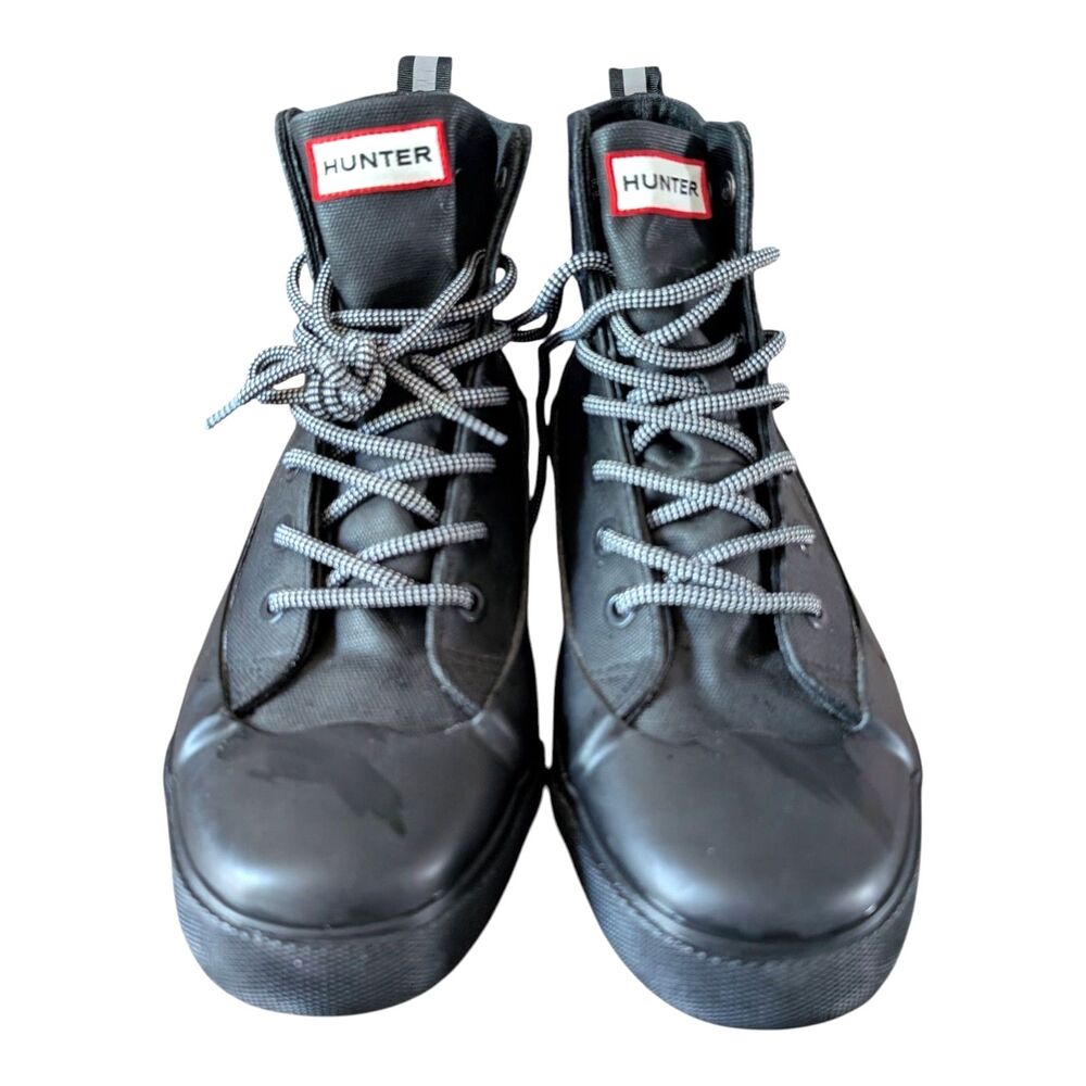 Hunter x Target Black Waterproof High Top Rain Sneaker Boots Unisex M7.5/ W9.5
